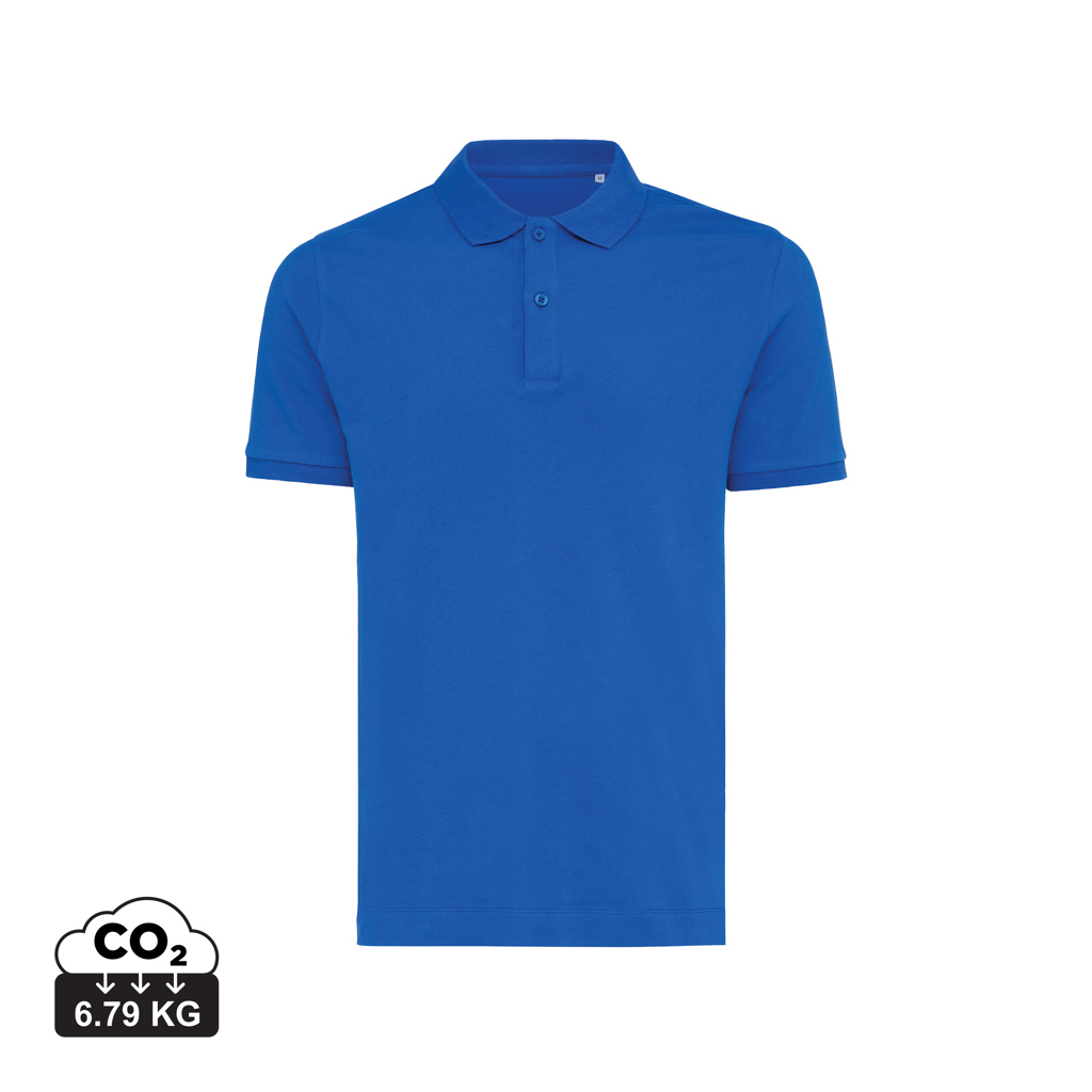 Polo publicitaire unisexe en coton recyclé 220g Iqoniq Yosemite Bleu royal